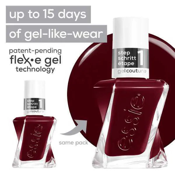 Essie Gel Couture Nail Polish Spiked With Style red bottle - British product