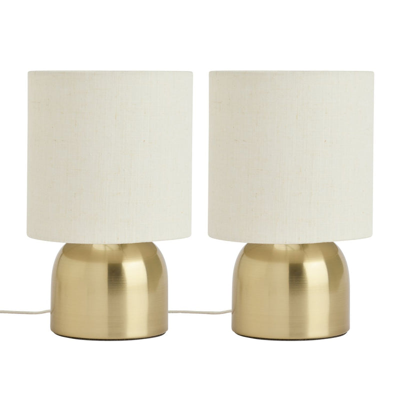 Argos Home Pair of Touch Table Lamps - Natural and Brass