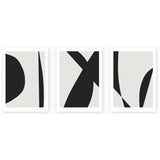 East End Prints abstract art print set monochrome A3, imported from the UK