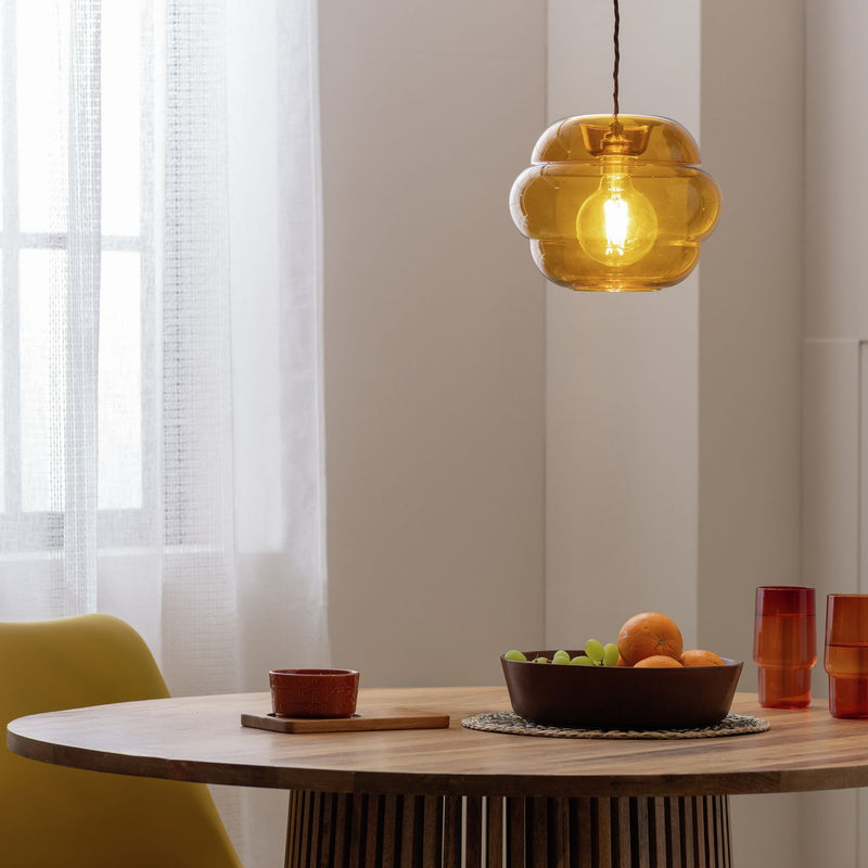 Habitat Orange Glass Honeycomb Easy Fit Lampshade - 25cm