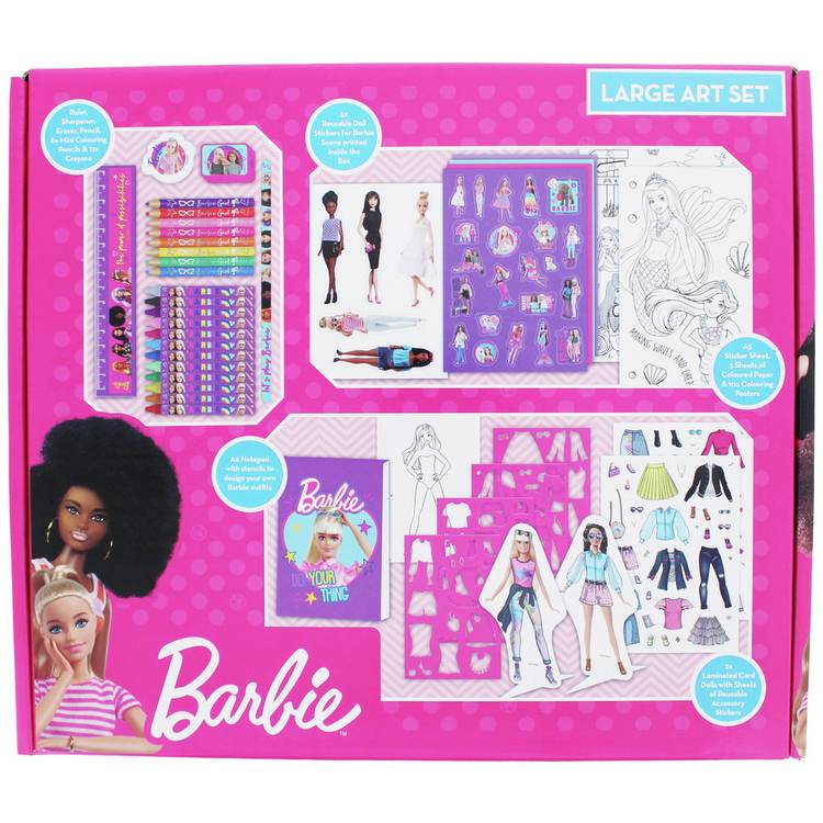 Barbie large art colouring set 115 pieces - British product