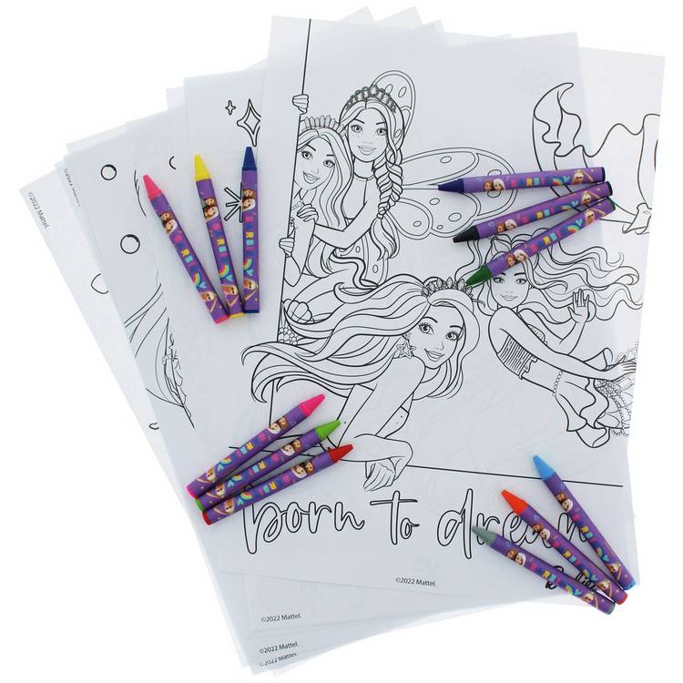 Barbie large art colouring set 115 pieces - British product