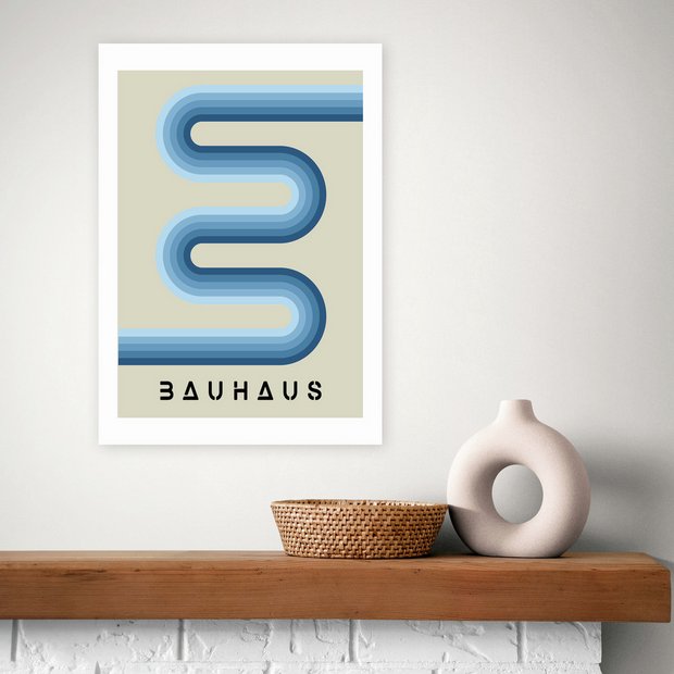 East End Prints Bauhaus art print blue stripes A3 (British brand)