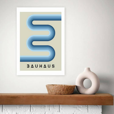 Argos East End Prints Blue Stripes Bauhaus Art Print A3- Buy online at McGrocer