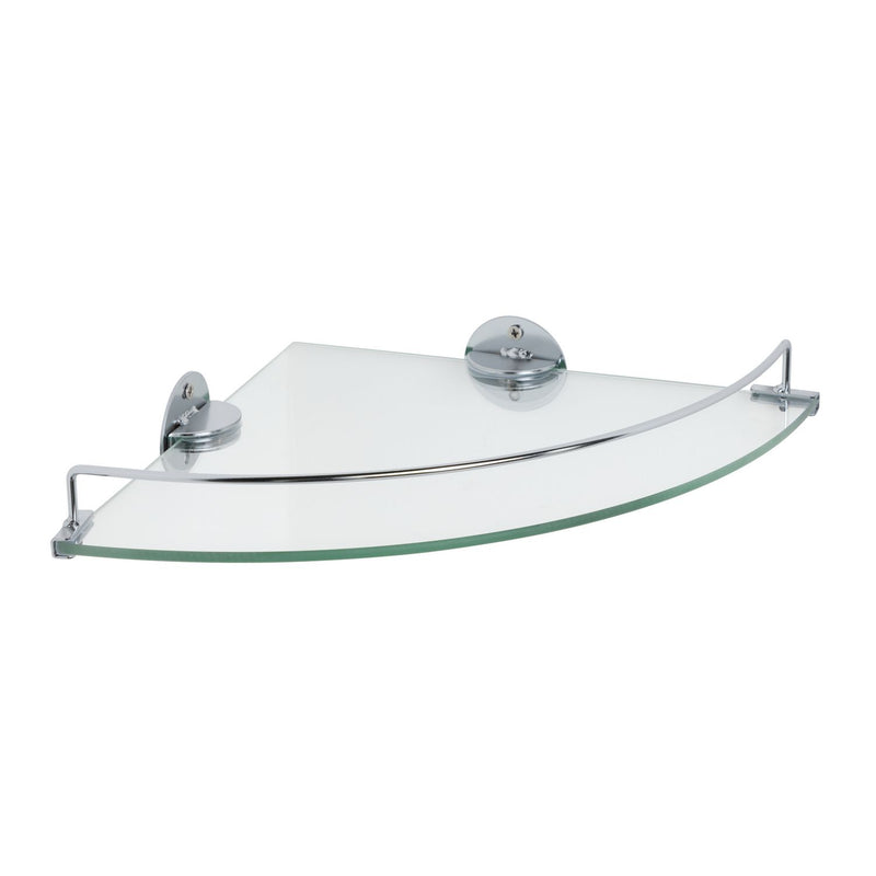 Argos Home glass bathroom corner shelf chrome finish, UK version