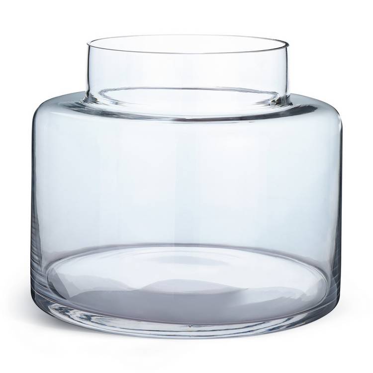 Habitat clear glass vase 24.9cm wide, UK version