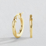 Revere 9ct yellow gold hoop earrings, UK version