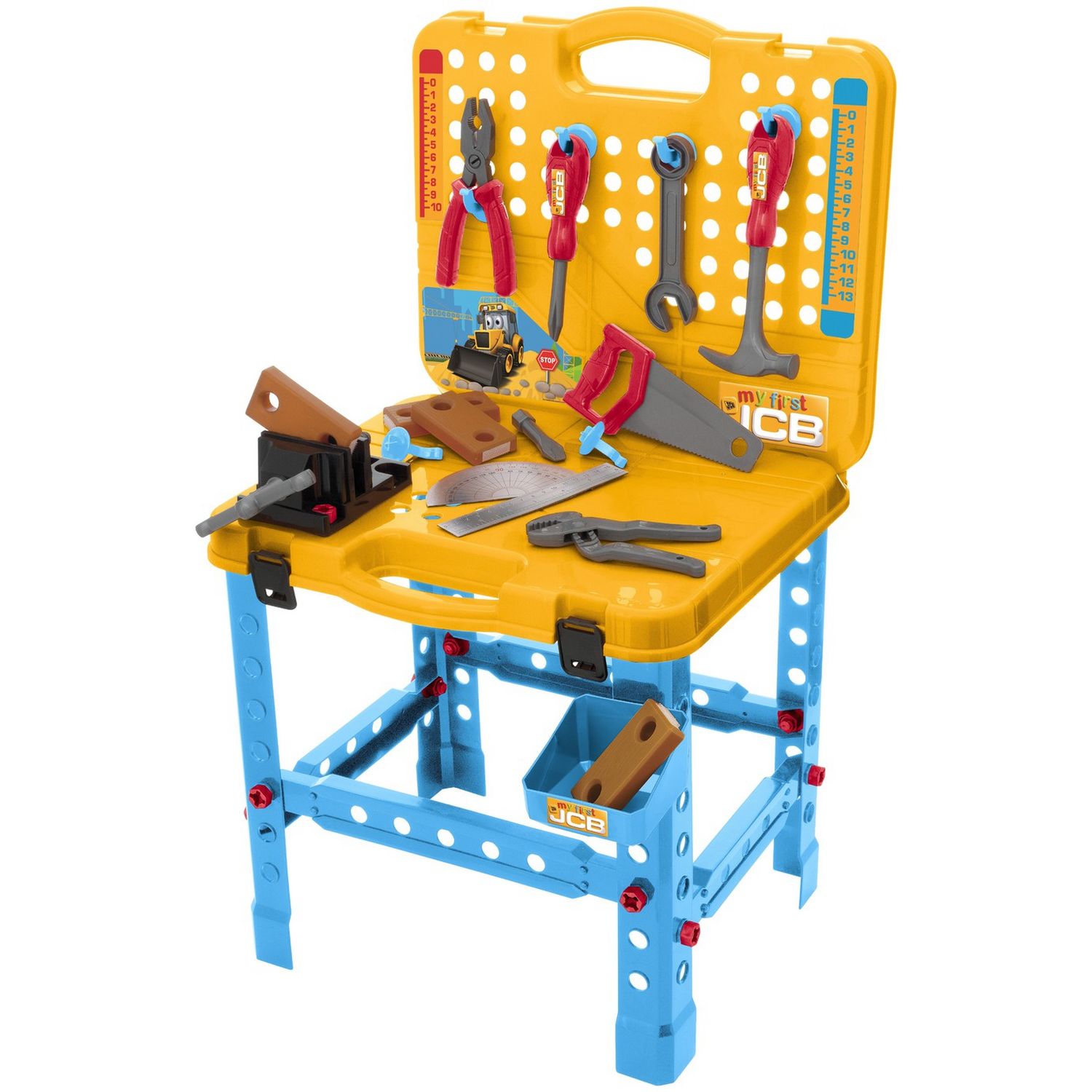 JCB My First Workbench toy with over 60 pieces - British product