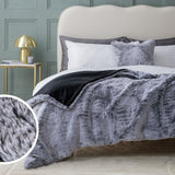 Habitat Faux Fur Tipped Throw - Charcoal - 125x150cm