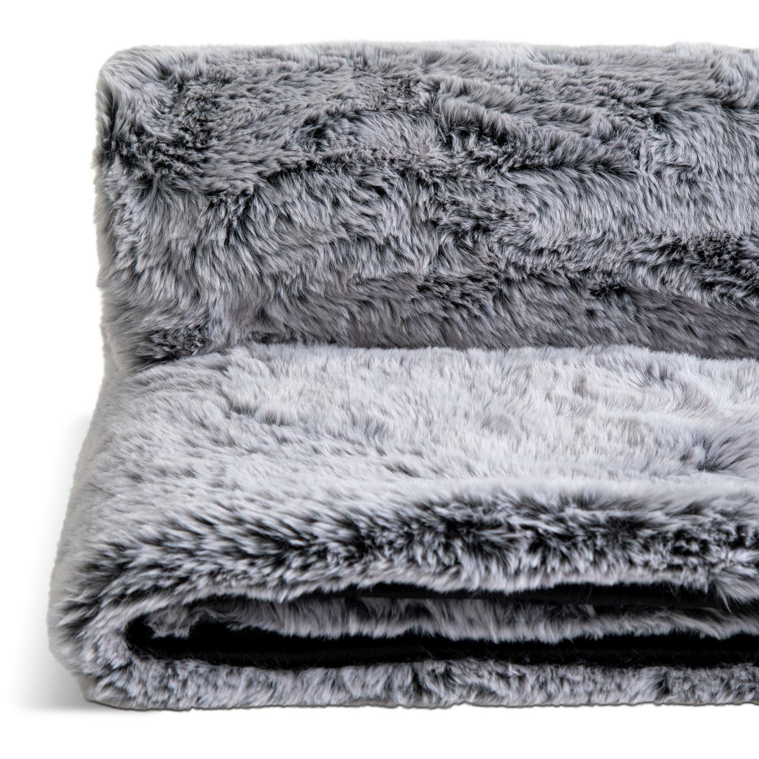 Habitat Faux Fur Tipped Throw - Charcoal - 125x150cm