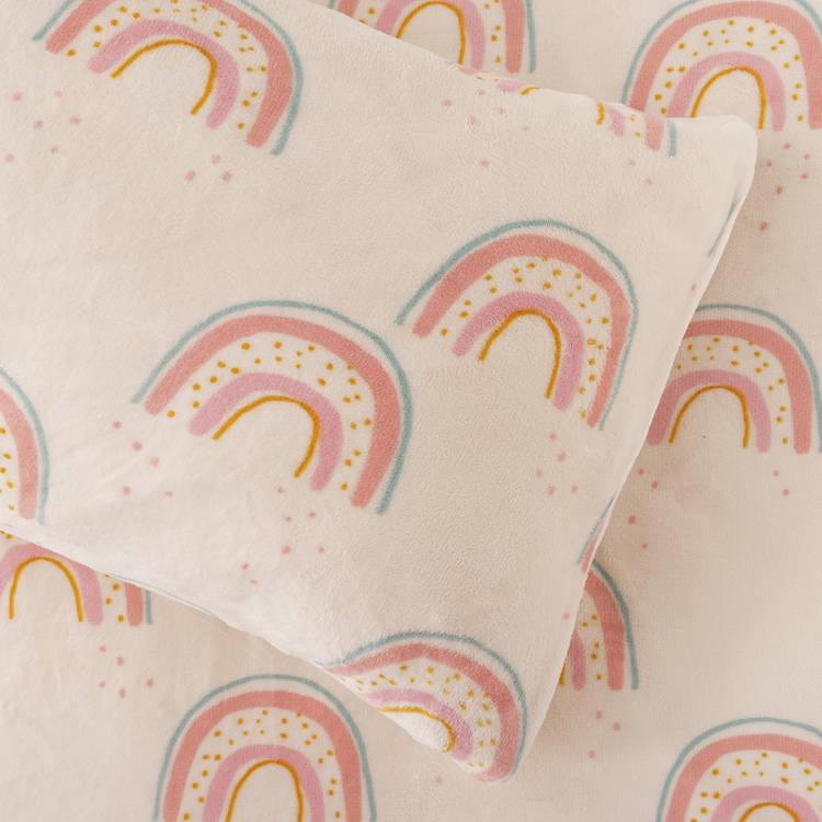 Argos Home rainbow fleece toddler bedding set, imported from the UK