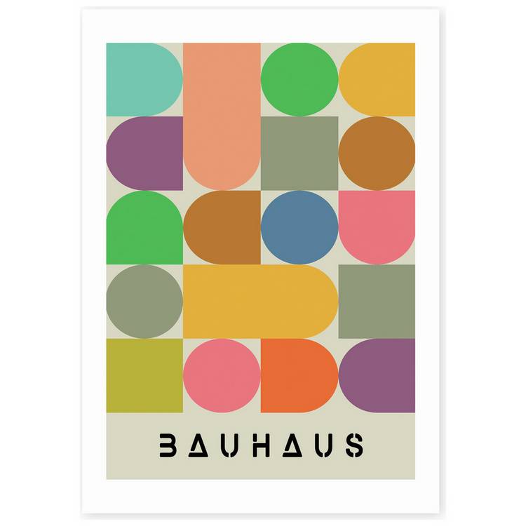 East End Prints Colourful Bauhaus art print A3, imported from the UK