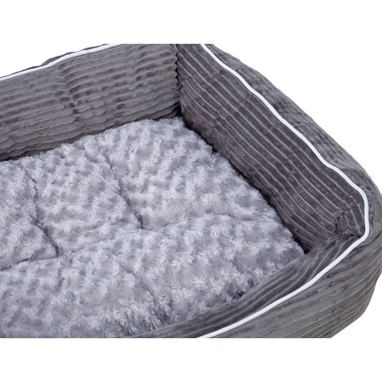 Pet bed grey cord square medium for dogs - British product