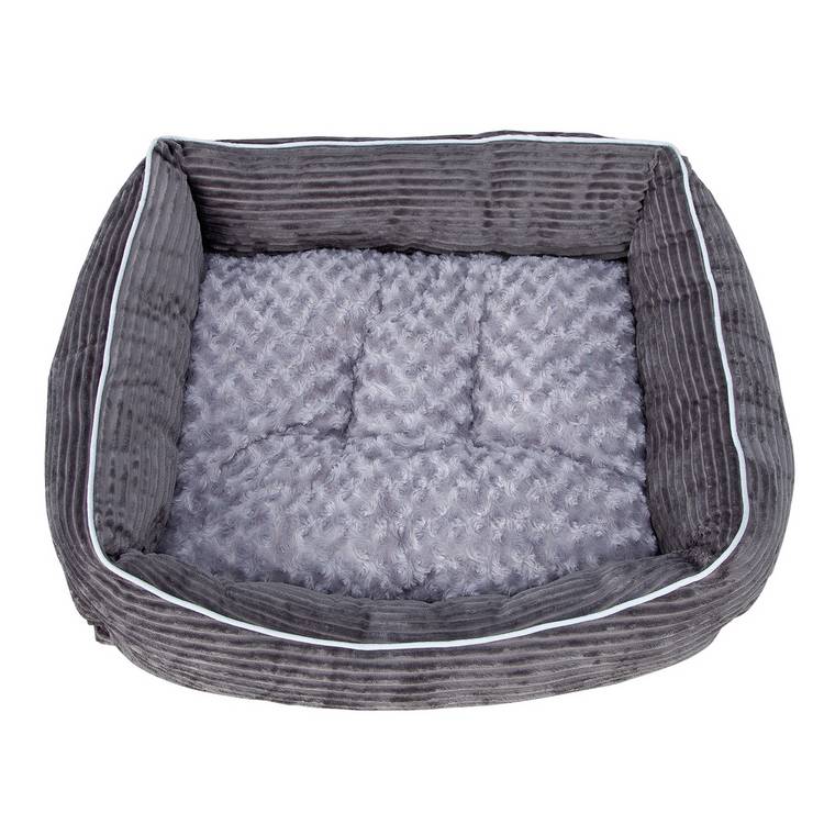 Pet bed grey cord square medium for dogs - British product