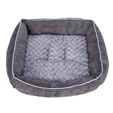 Pet bed grey cord square medium for dogs - British product