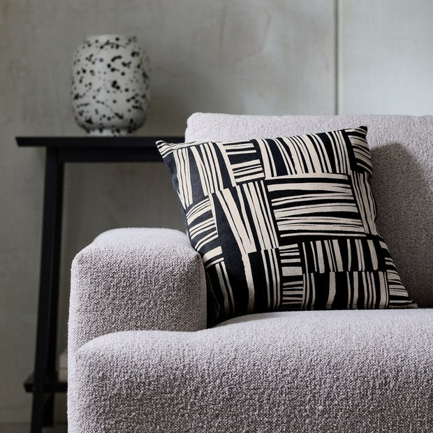 Habitat industrial printed monochrome cushion 43x43cm, UK version
