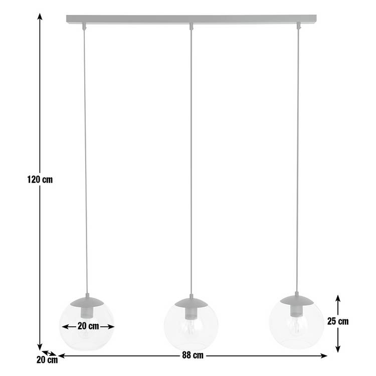 Habitat Coleman three-light bar pendant light in matte black - British product