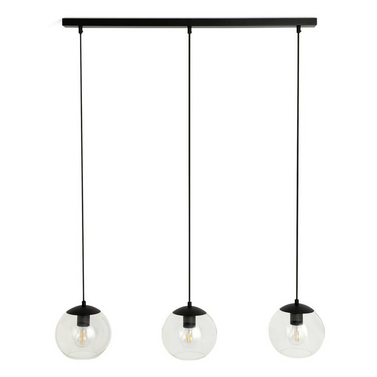 Habitat Coleman three-light bar pendant light in matte black - British product