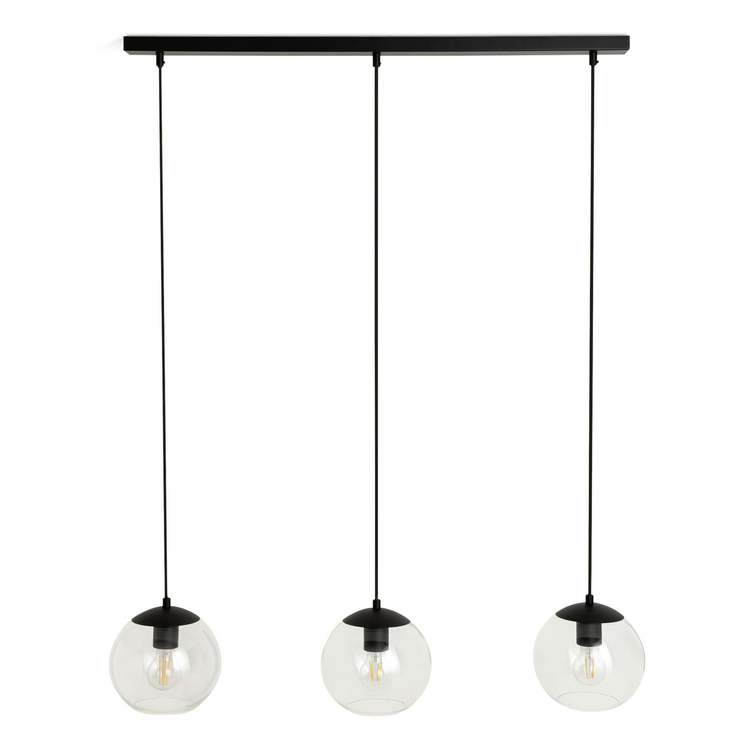 Habitat Coleman three-light bar pendant light in matte black - British product
