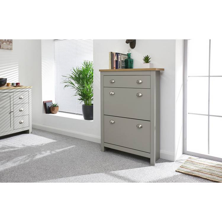 GFW shoe storage cabinet grey 108cm, imported from the UK