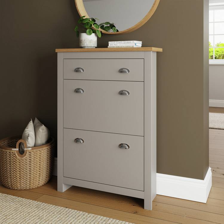 GFW shoe storage cabinet grey 108cm, imported from the UK