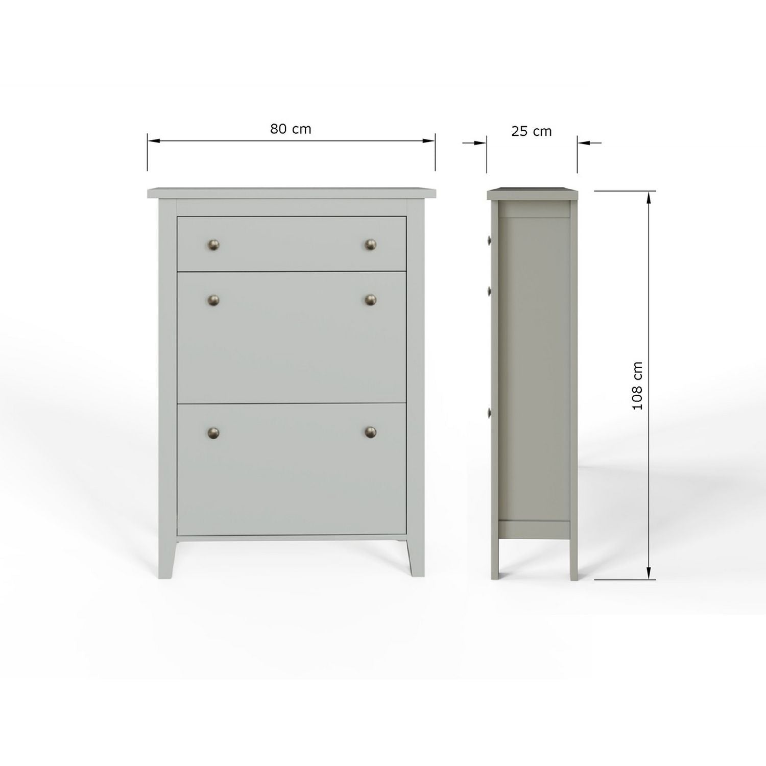 Deluxe Two Tier Shoe Cabinet Grey (British brand)