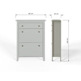 Deluxe Two Tier Shoe Cabinet Grey (British brand)