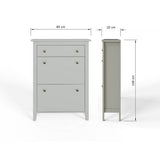 Deluxe Two Tier Shoe Cabinet Grey (British brand)