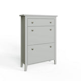 Deluxe Two Tier Shoe Cabinet Grey (British brand)