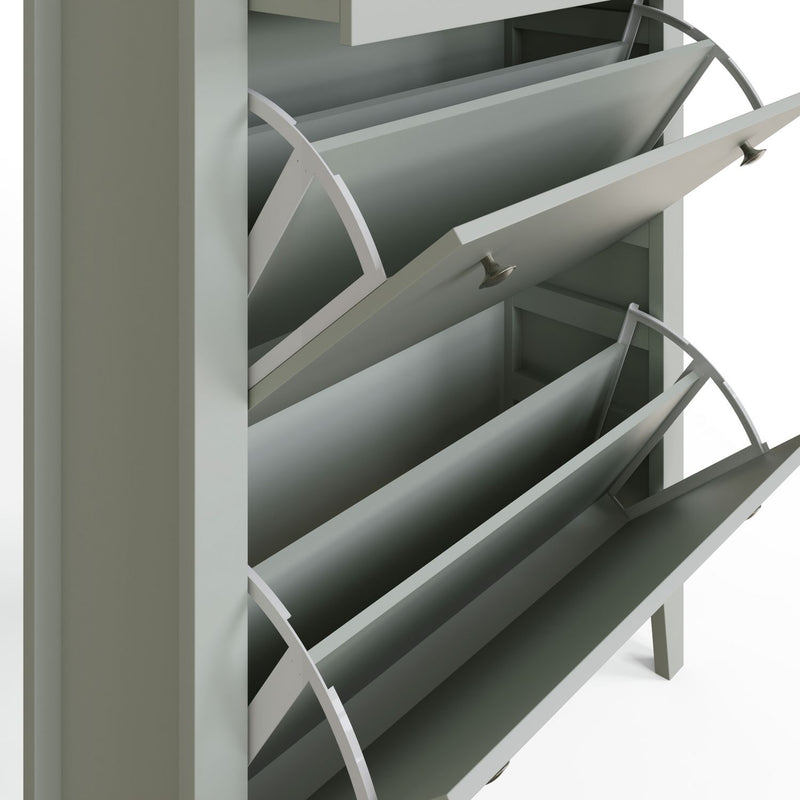 Deluxe Two Tier Shoe Cabinet Grey (British brand)
