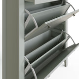 Deluxe Two Tier Shoe Cabinet Grey (British brand)