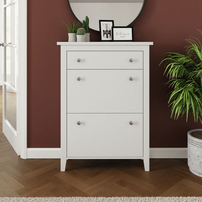 Deluxe Two Tier Shoe Cabinet - Grey