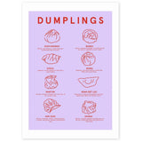 East End Prints dumplings menu art print A3, UK version