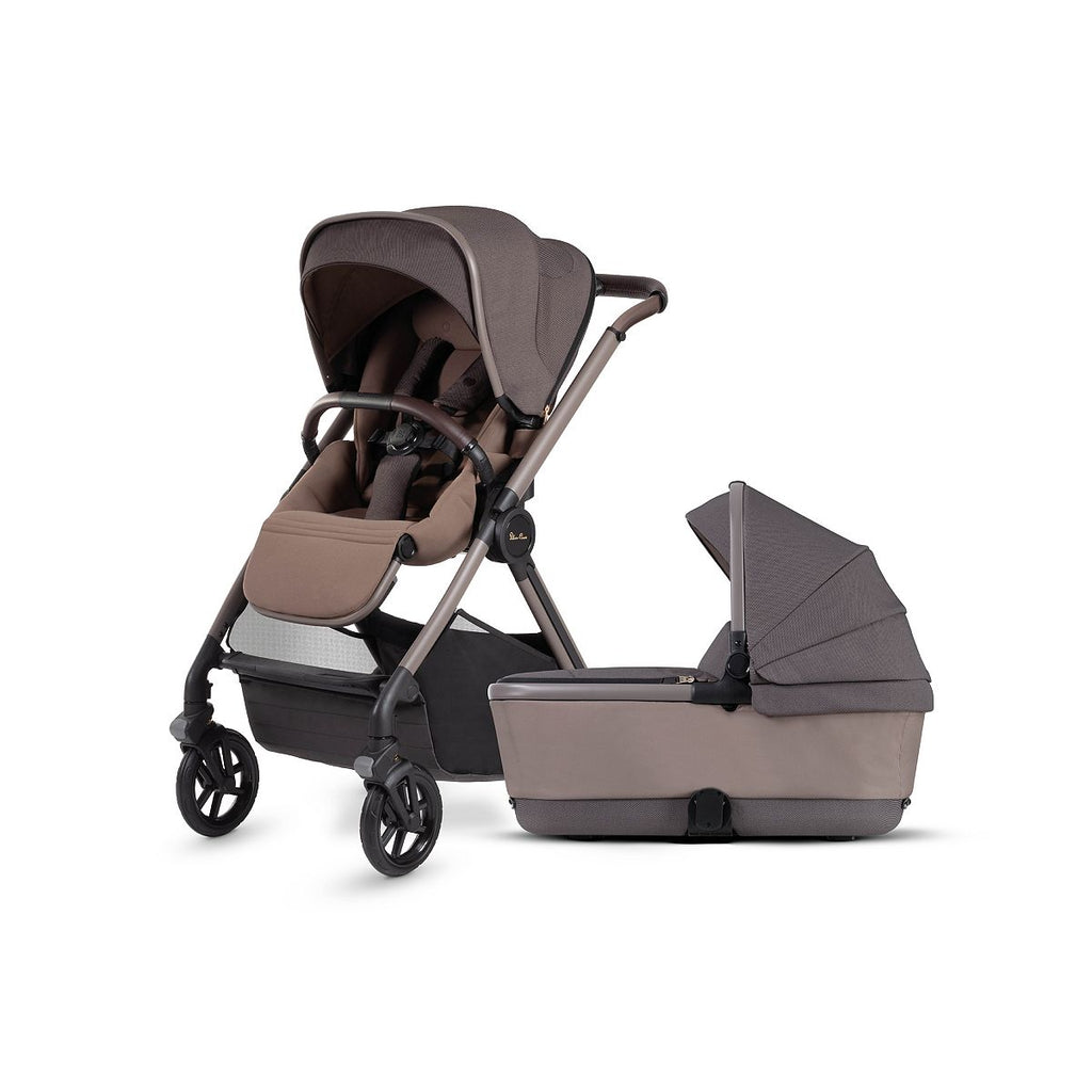 Silver Cross Reef Earth Pushchair with First Bed Folding Carrycot