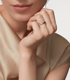 Cartier small Trinity ring three gold bands with pavé diamonds, imported from the UK