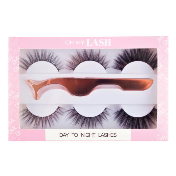 Oh My Lash Day to Night Black Faux Mink False Lashes Set