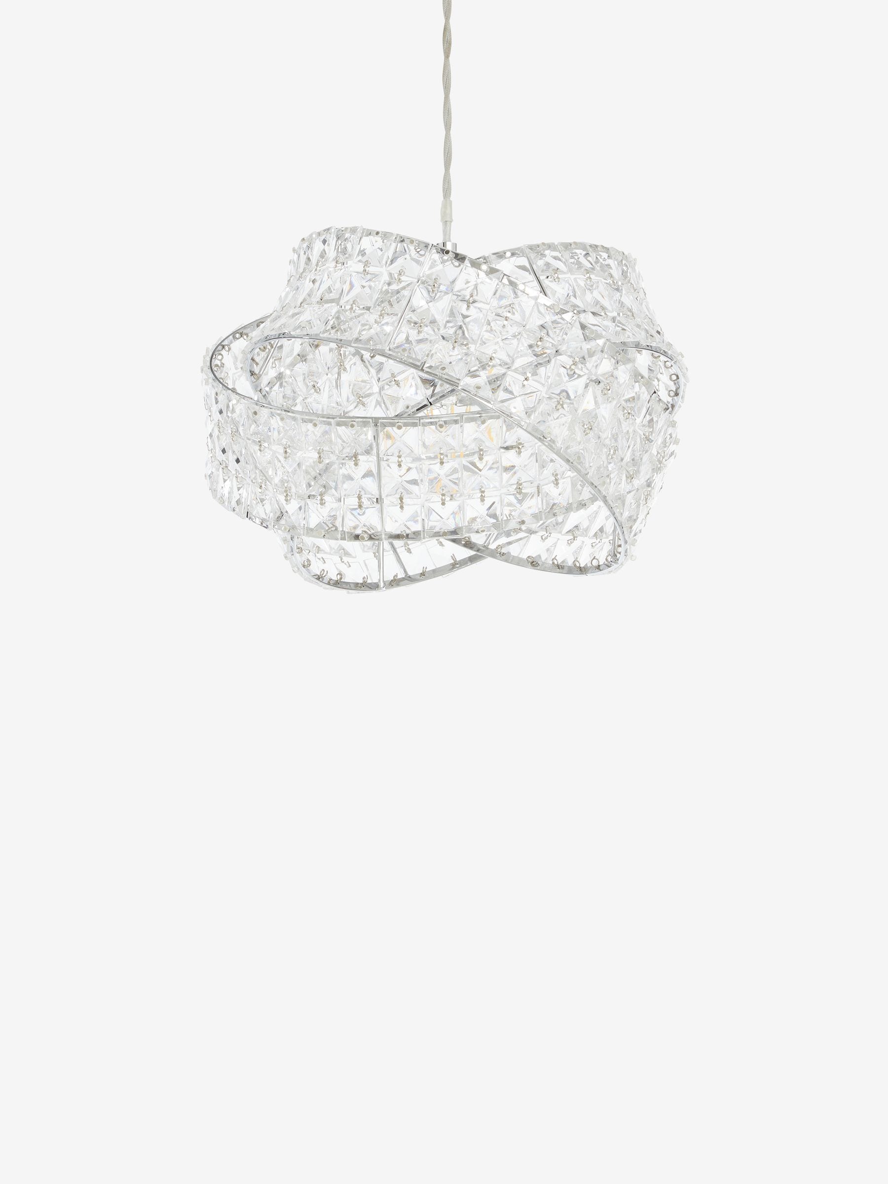 Clear Venetian easy fit lamp shade with acrylic beads - British product
