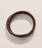 Tateossian Chelsea braided leather bracelet, imported from the UK