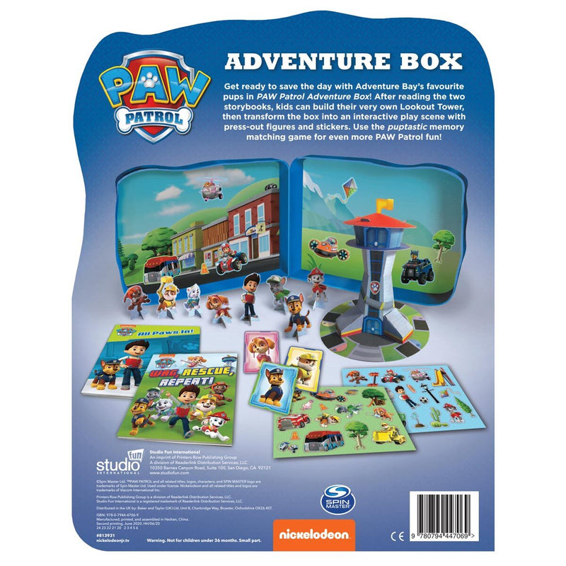 Paw Patrol Adventure Box with storybooks and play pieces (British brand)