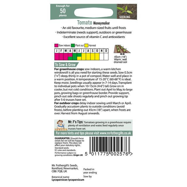 Mr Fothergill's Seeds - Tomato Moneymaker