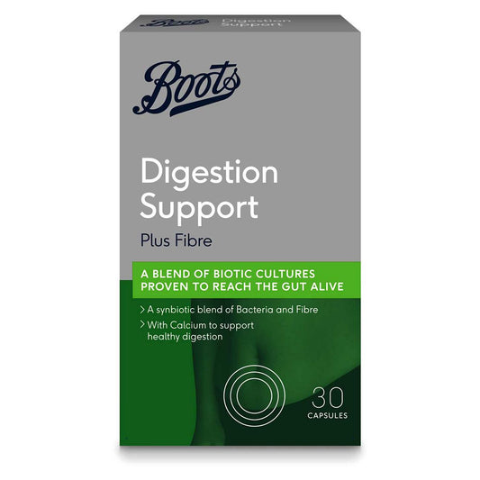 Boots Digestion Support Biotic Cultures + Calcium - 30 Capsules General Health & Remedies Boots   