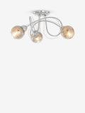 Ceiling light fitting Chrome Lana 3 light smoke glass shades, imported from the UK