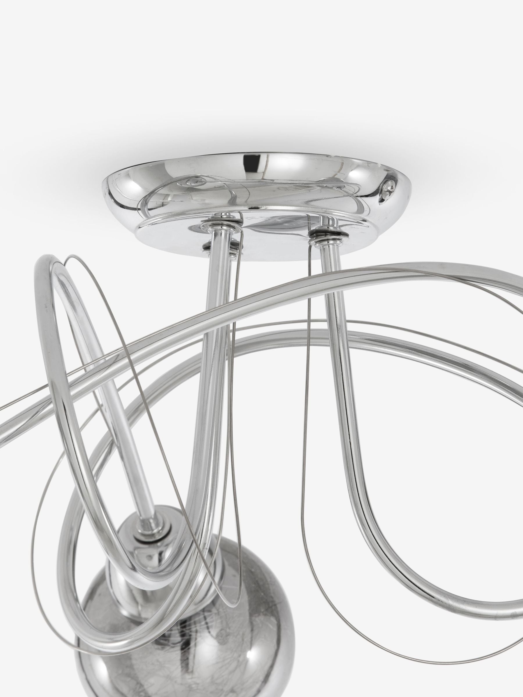 Ceiling light fitting Chrome Lana 3 light smoke glass shades, imported from the UK