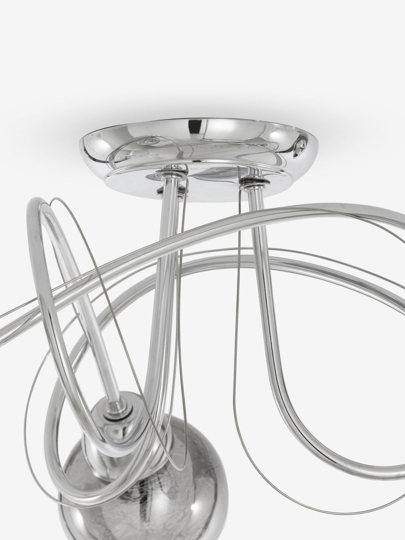 Ceiling light fitting Chrome Lana 3 light smoke glass shades, imported from the UK