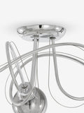 Ceiling light fitting Chrome Lana 3 light smoke glass shades, imported from the UK