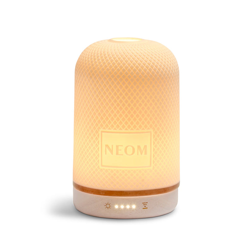 NEOM Wellbeing Pod diffuser with upcycled wood base - British product