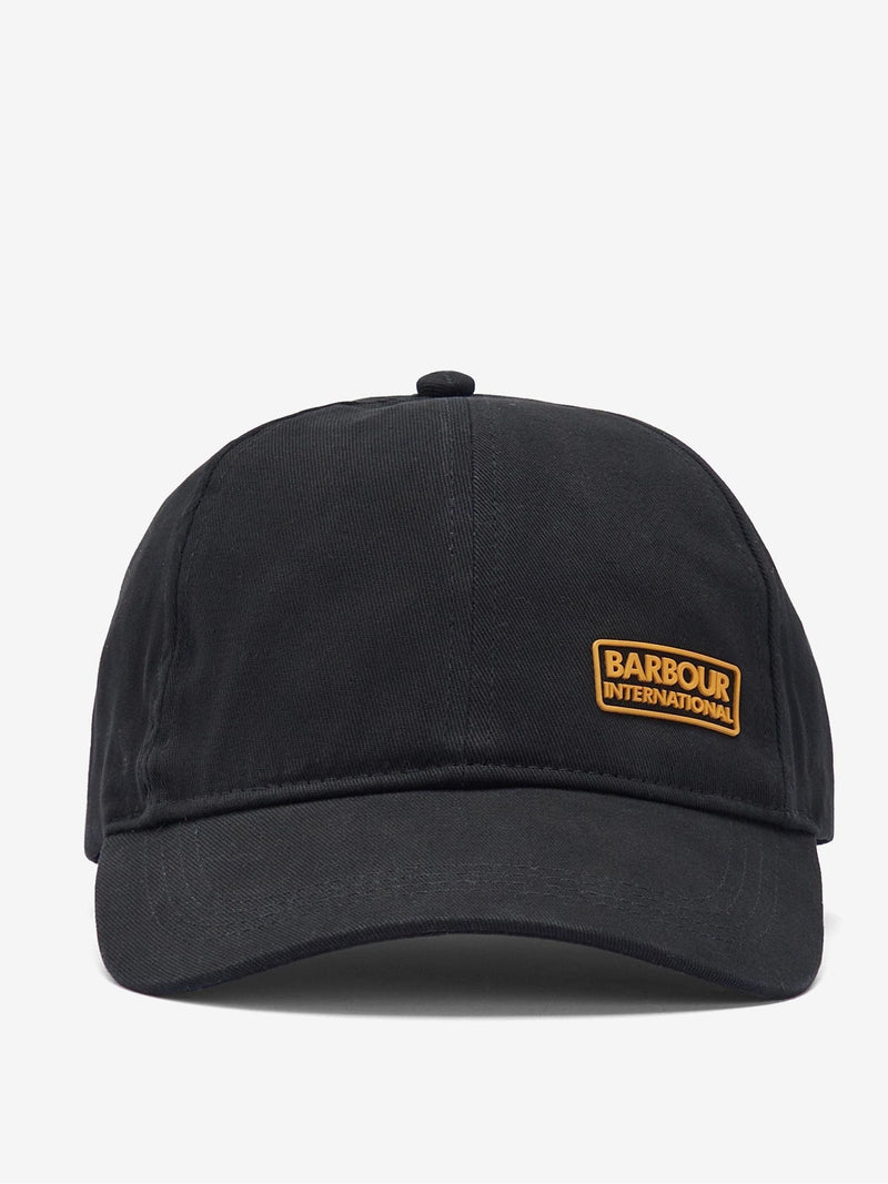 Barbour International black Norton drill logo cotton cap (British brand)