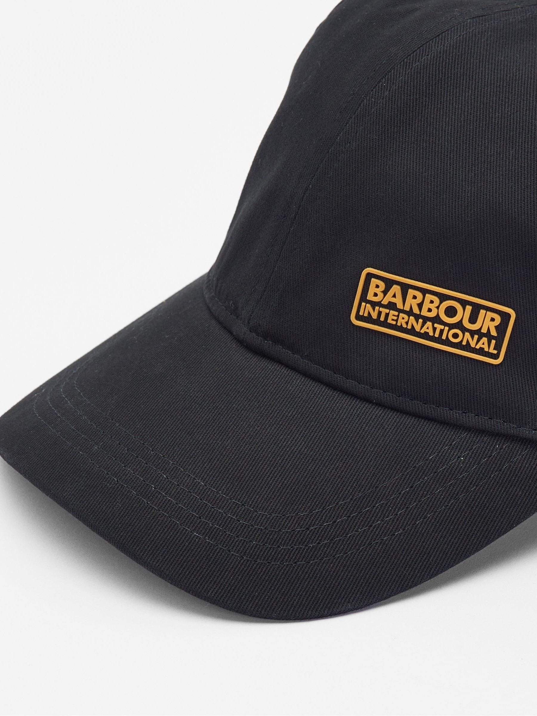 Barbour International black Norton drill logo cotton cap (British brand)