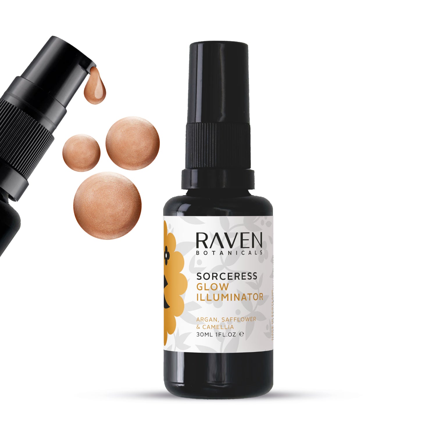 Raven Botanicals Sorceress Glow illuminator 30ml, imported from the UK
