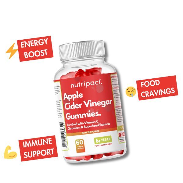 Nutripact apple cider vinegar gummies 500mg 60 count, UK version